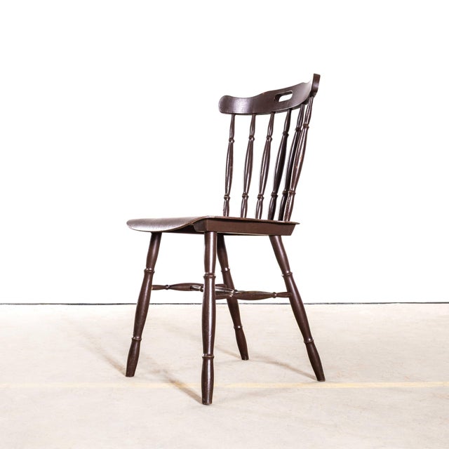 Dark Spindle Back Dining Chairs, Set of 6 For Sale - Image 12 of 12