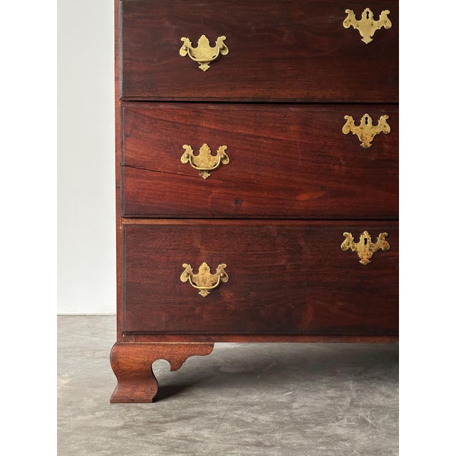 Wood Chippendale-Style Black Walnut Tall Chest of Drawers, 1930s For Sale - Image 7 of 17
