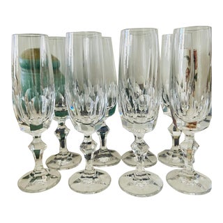 1970s Nachtman Alexandra Tulip Champagne Flutes- Set of 8 For Sale