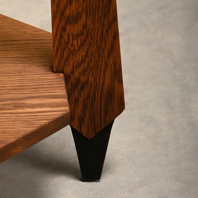 Dutch Art Deco Octagon Side Table in Oak, 1930s For Sale - Image 10 of 16