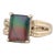 Rainbow Ammolite Triplet Solitaire Ring 14k Yellow Gold Size 6.5 For Sale