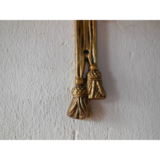 C 1900 French Cast Bronze Bows & Tassels Sconces For Sale - Image 6 of 11
