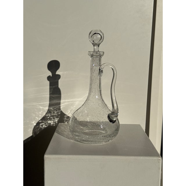 Glass Large Clear Glass Carafe with Stopper from Biot, 1956 For Sale - Image 7 of 13