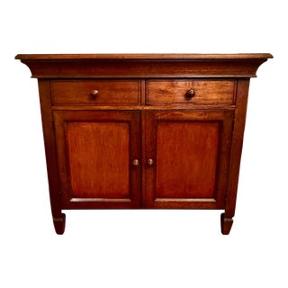 Early 20th Century Sideboard Handmade Solid Walnut With Veneered Parts For Sale