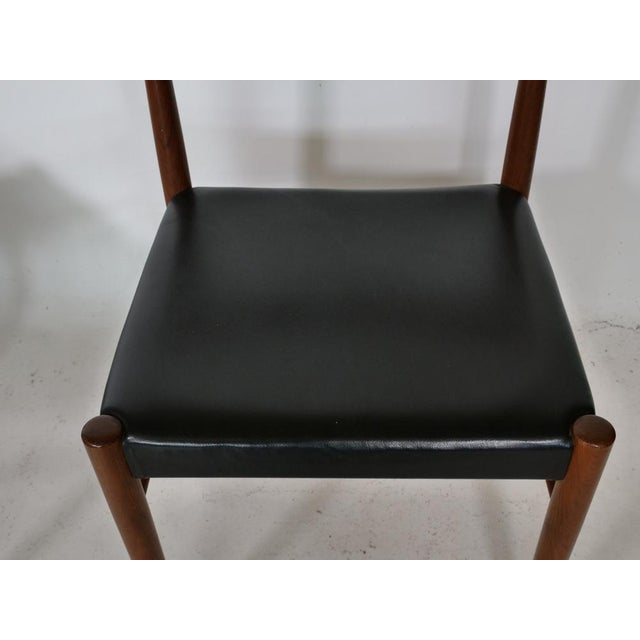 Wood Dining Chairs in Teak and Leather by H.W. Klein for Bramin, 1971, Set of 4 For Sale - Image 7 of 14