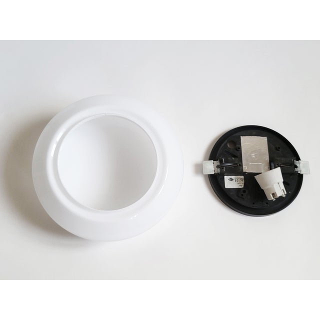 Metal Mid-Century Modern Wall Light in Opaline Glass, 1960s For Sale - Image 7 of 11