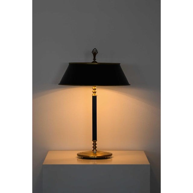 Black Scandinavian Modern Model 6942 Table Lamp in Brass by Arvid Böhlmark, 1920s For Sale - Image 8 of 11