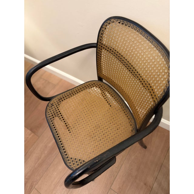 Thonet Vintage Thonet Style Prague 811 Bentwood Cane Armchair | Made in Czechoslovakia | Mid Century Modern For Sale - Image 4 of 9