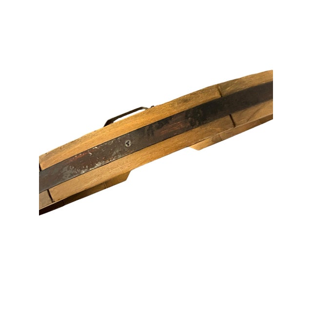 Late 20th Century Vintage Lodge-Style Round Wood and Metal Mirror For Sale - Image 5 of 6