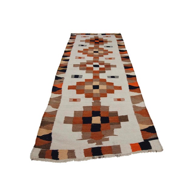 Vintage decorative handwoven kilim runner from South Eastern Turkey.Approximately 45-55 years old. In very good condition.