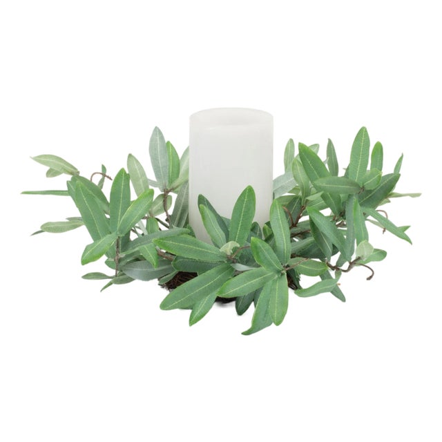 Olive Leaf Candle Ring 12"D For Sale