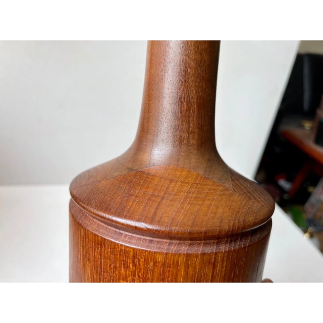 1960s Scandinavian Table Lamp in Walnut and Teak, 1960s For Sale - Image 5 of 9