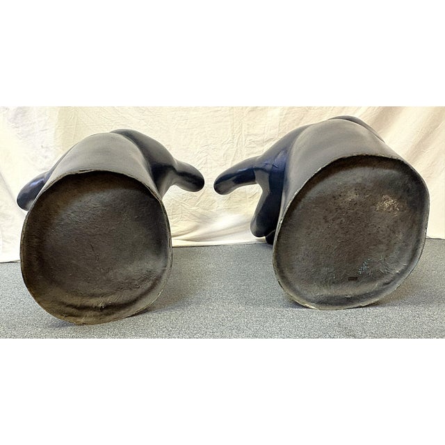 Vintage Mid Century Modern Retro Upturned Palm Hand Chairs- A Pair For Sale - Image 16 of 17