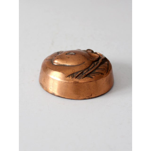 Mid-Century Modern Vintage Copper Tone Cat Paperweight For Sale - Image 3 of 8