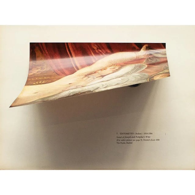 1955 After Tintoretto "Joseph and Potiphar's Wife" (Detail), Vintage Full-Color Print For Sale - Image 4 of 8