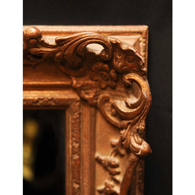 Antique Gilt & Embossed Wall Mirror For Sale - Image 3 of 6