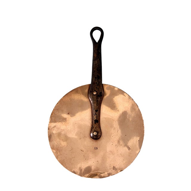 Vintage French Flat Copper Lids - Set of 6 For Sale - Image 4 of 9