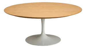 Knoll Saarinen Round Tulip Pedestal Coffee Table in Light Oak