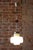 Mid-Century Czech Chrome and Opaline Glass Pendant Light attributed to Lidokov, 1960s For Sale - Image 10 of 12