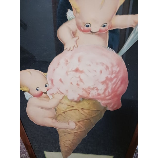 Very rare ice cream advertising chromolithograph purchased from curated antique sign collection I have not taken the back...