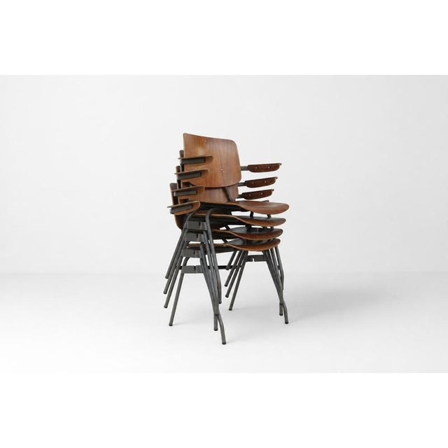 Brown 315 Stacking Chairs by Kho Liang Le for Car Catwijk, Set of 6 For Sale - Image 8 of 10