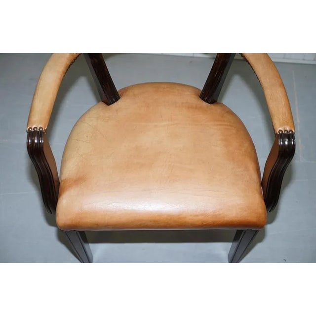 Brown Leather Court Office Dining Chair from House of Chesterfield For Sale - Image 4 of 18