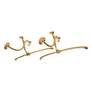 Pair of English Brass Yacht Coat & Hat Racks Home Decor For Sale