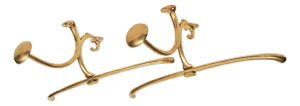 Pair of English Brass Yacht Coat & Hat Racks Home Decor