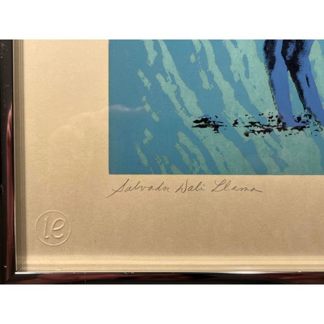 1977 Limited Edition Lithograph "Salvador Dali Llama" by Joan Schwartz Signed For Sale - Image 4 of 6