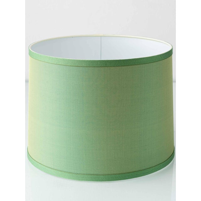 Blue Ceramic Ginger Jar Lamp with New Pistachio Green Silk Shade from Royal Delft, 1971 For Sale - Image 15 of 16