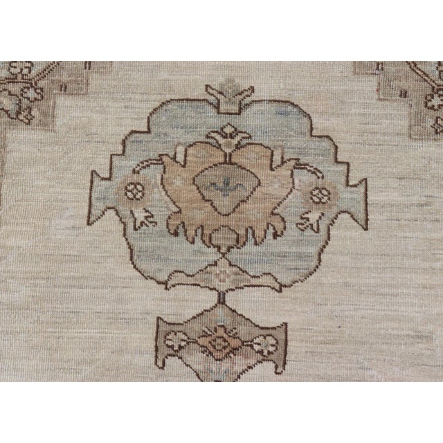 Taupe Fine Tabriz Gallery Rug With Soft Ivory Field and Accents in Taupe 4'11 X 9'10 For Sale - Image 8 of 12