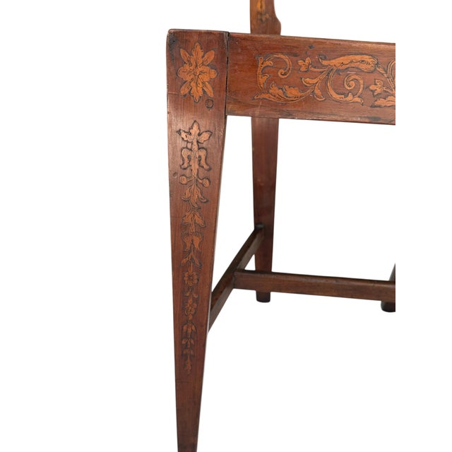 Rare Pair of Late 18th Century Directoire Penwork and Cherrywood Side Chairs, Circa 1790. For Sale - Image 12 of 12