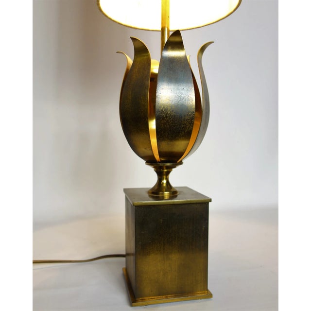 French Lotus Flower Table Lamp, 1950s For Sale - Image 6 of 7
