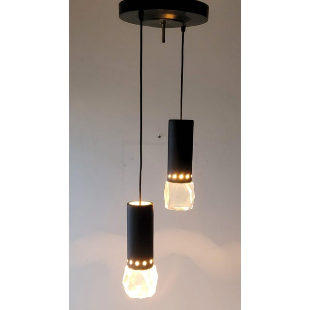 Pendant Lamp in Glass and Metal with Faceted Diffuser from Stilnovo, Italy, 1960s For Sale - Image 6 of 14