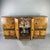 Art Deco bar cabinet from the 1940s. Made of elm burl with black lacquered wood inserts, a 10mm black glass shelf, black...