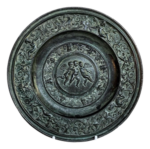 Antique 19th Century Victorian Grand Tour Bronze Plate, 1870