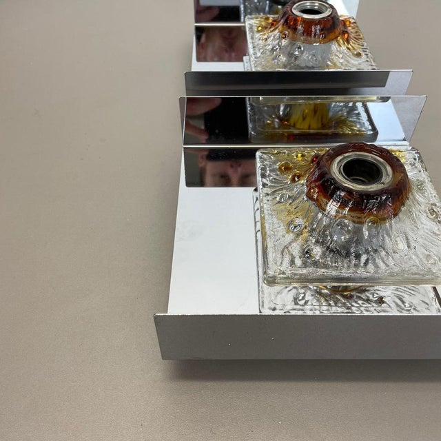 Glass Murano Glass and Chrome Metal Wall Lights from Mazzega, Italy, 1970s, Set of 2 For Sale - Image 7 of 18