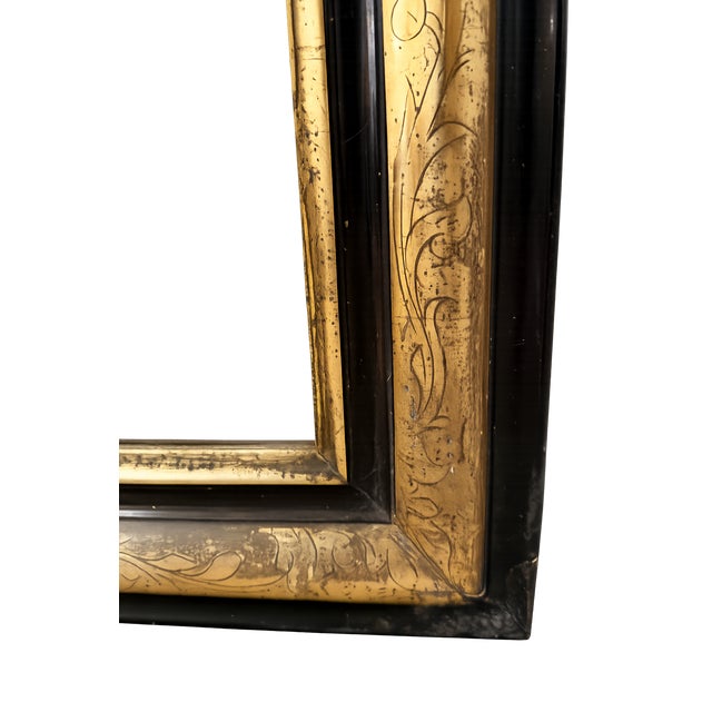Louis Philippe Black and Gilt Mirror For Sale - Image 4 of 5