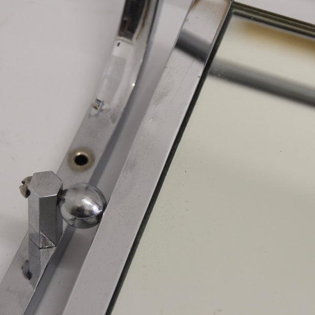 French Art Deco Chromed Coat Rack with Mirror, 1930s For Sale - Image 9 of 11