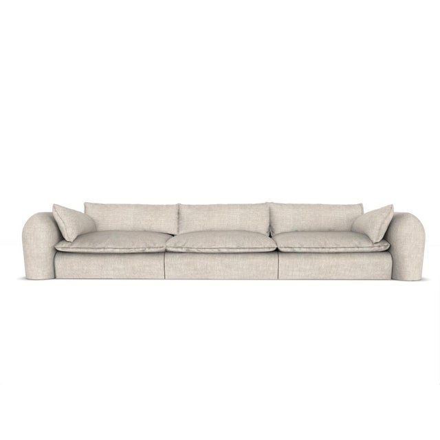 Modern Comfy Sofa in Beige Famiglia Fabric by Collector For Sale - Image 6 of 6