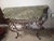 French Provincial Ornate Vintage Wrought Iron & Green Marble Entryway/Foyer Table For Sale - Image 3 of 7