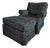 Walter Smithe Upholstered Chair and Ottoman For Sale