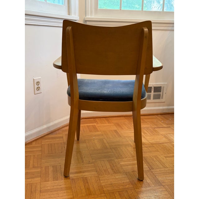 1950s Mid Century Modern Heywood-Wakefield Drop Leaf Table With 2 Leaves, 5 Chairs For Sale - Image 12 of 16