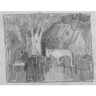 1930s Drawing of Horses and Farm For Sale
