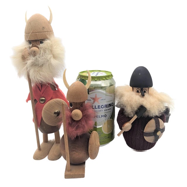 Wood Vintage Danish Norsemen Viking Figurines, Set of 3 For Sale - Image 7 of 11