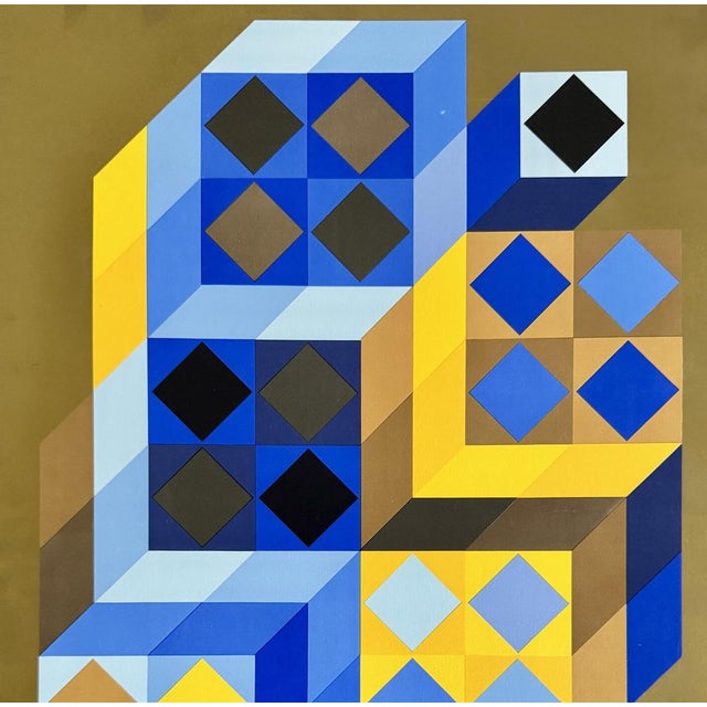 Victor Vasarely Geometric Composition, 1984 Original silkscreen print Signed in the plate On 45 x 34 paper Very good...