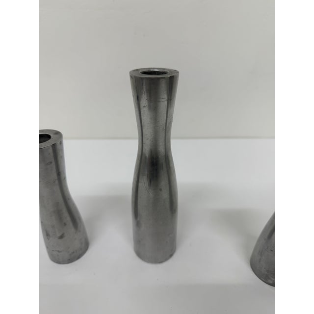 Erika Pekkari Steel Candlestick Holders, 1990s - Set of Three For Sale - Image 11 of 13