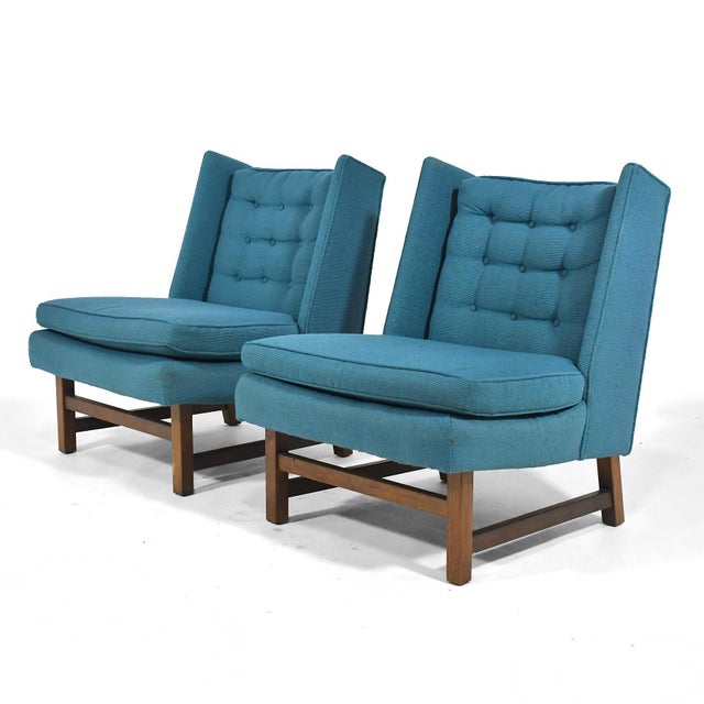 Dunbar Furniture Edward Wormley Lounge Chairs by Dunbar (Pair) For Sale - Image 4 of 10