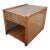 Vintage Boho Chic Cane and Oak Glass Top Side Table For Sale