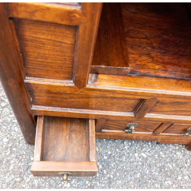 Wood Early 20th Century Pair of Chinese Elm Cabinets for End Tables or Nightstands For Sale - Image 7 of 14